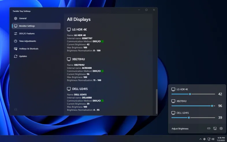 Twinkle Tray：开源Windows亮度调节工具，完美支持多显示器亮度控制