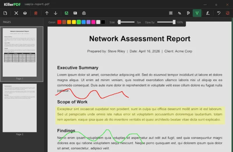 KillerPDF：开源轻量PDF编辑器，文本编辑签名批注全功能覆盖