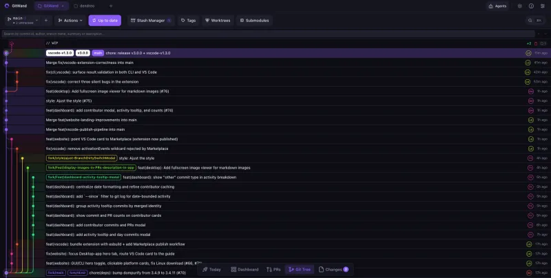 GitWand：开源免费Git可视化客户端，内置AI辅助与结构化冲突自动处理引擎